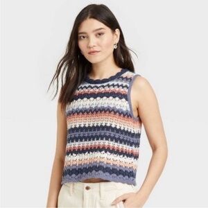 Universal Thread Striped Knit Sweater Vest Tank
